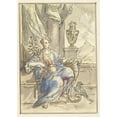thumbnail image 2 of Elias van Nijmegen 11x14 Black Ornate Wood Framed Double Matted Museum Art Print Titled: Allegory of Happy Life (1677 - 1755), 2 of 5