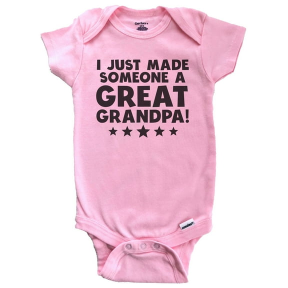 I Just Made Someone A Great Grandpa Great Grandchild Baby Bodysuit (Pink), 0-3 Months