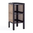 thumbnail image 1 of Manhattan Comfort Versailles End Table in Black and Natural Cane, 1 of 4