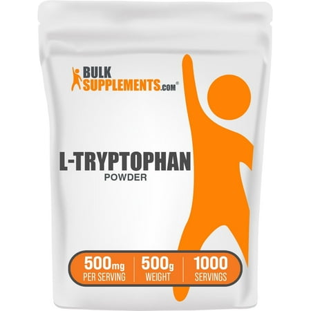 BulkSupplements L-Tryptophan Powder, 500mg Per Serving - 500 Grams (1.1 lbs) - 1000 Servings