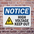 thumbnail image 4 of (2 Pack) High Voltage Keep Out OSHA Notice Sign 14 Inch X 10 Inch Indoor / Outdoor Rust-Free Aluminum Metal Signs for Workplace, Workshop, and Construction Site, Made in the USA, 4 of 8