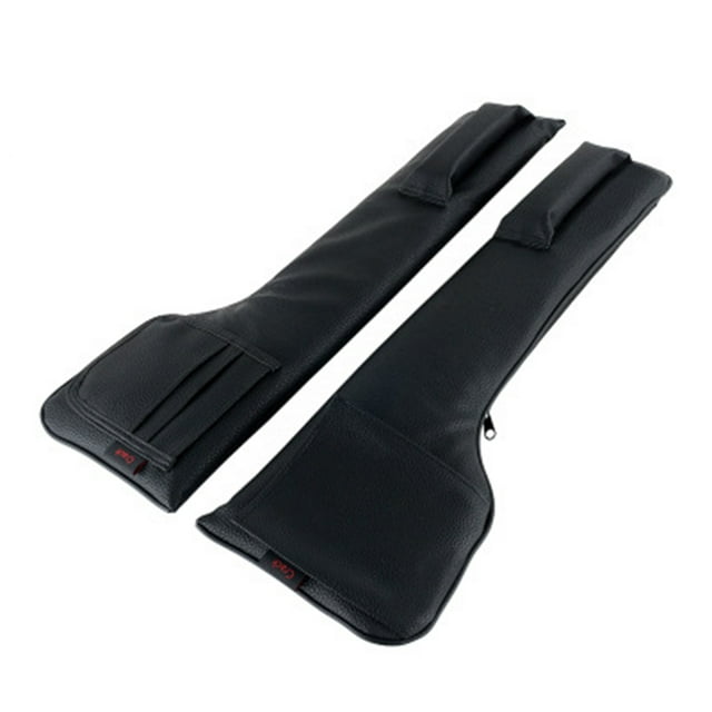 Car Seat Gap Filler PU Leather Console Organizer with Side Pocket