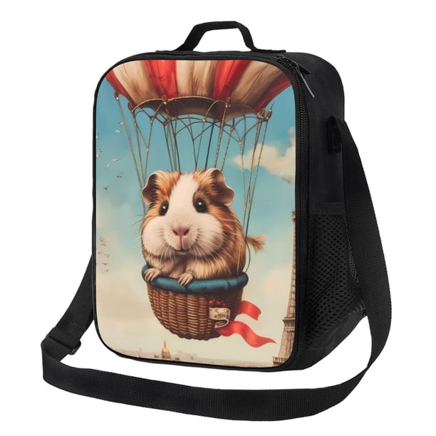 Balery Hot Air Balloon Guinea Pig Caja de Almuerzo y Bolsa de Almuerzo para Hombres y Mujeres, Bolsa de Almuerzo Reutilizable con Gran Capacidad, Bolsa de Almuerzo Aislada