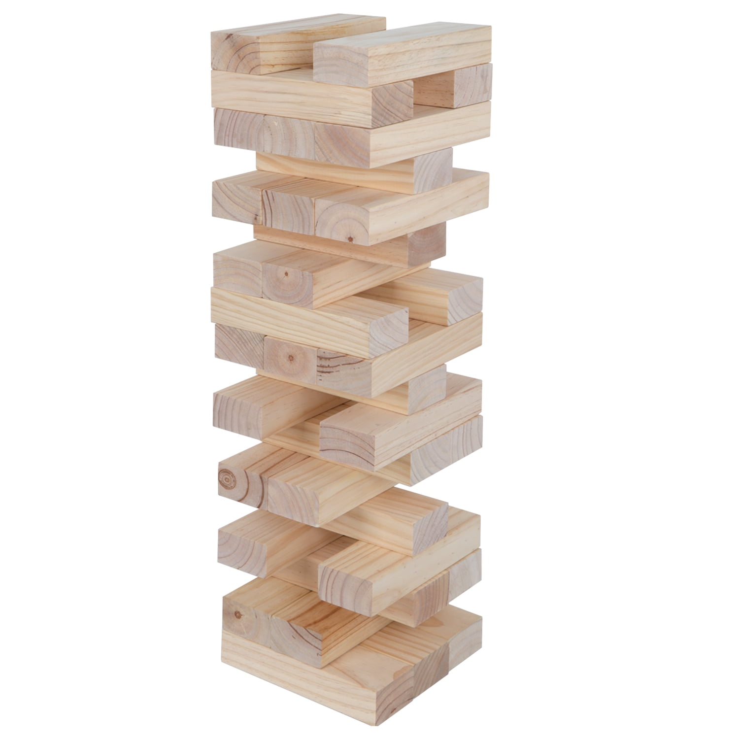 Fenteer Tumble Tower Blocks Game Toppling Tower Wood Stacking Game for Adult Family M 