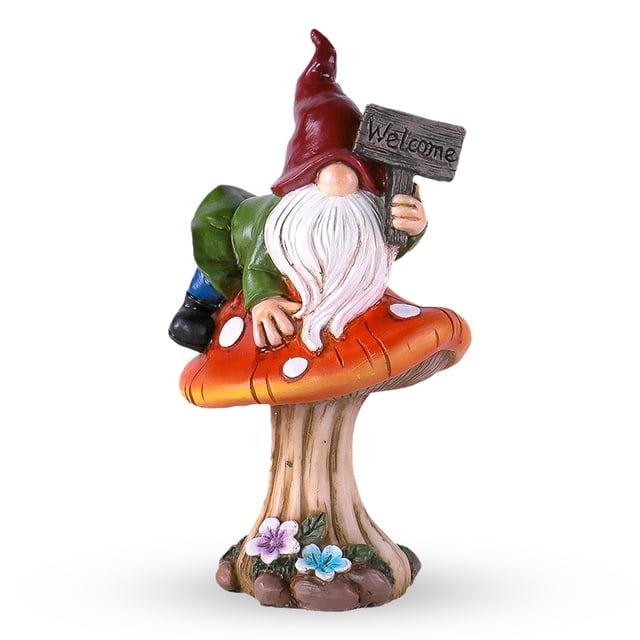 Decoración de jardín Resina Escultura Césped Pequeña estatuilla Estatua Patio Bienvenido Signo Signo Adornos Cuarto de casa DIY Artesanía Presente Tipo 1 Inevent HA010784-01B