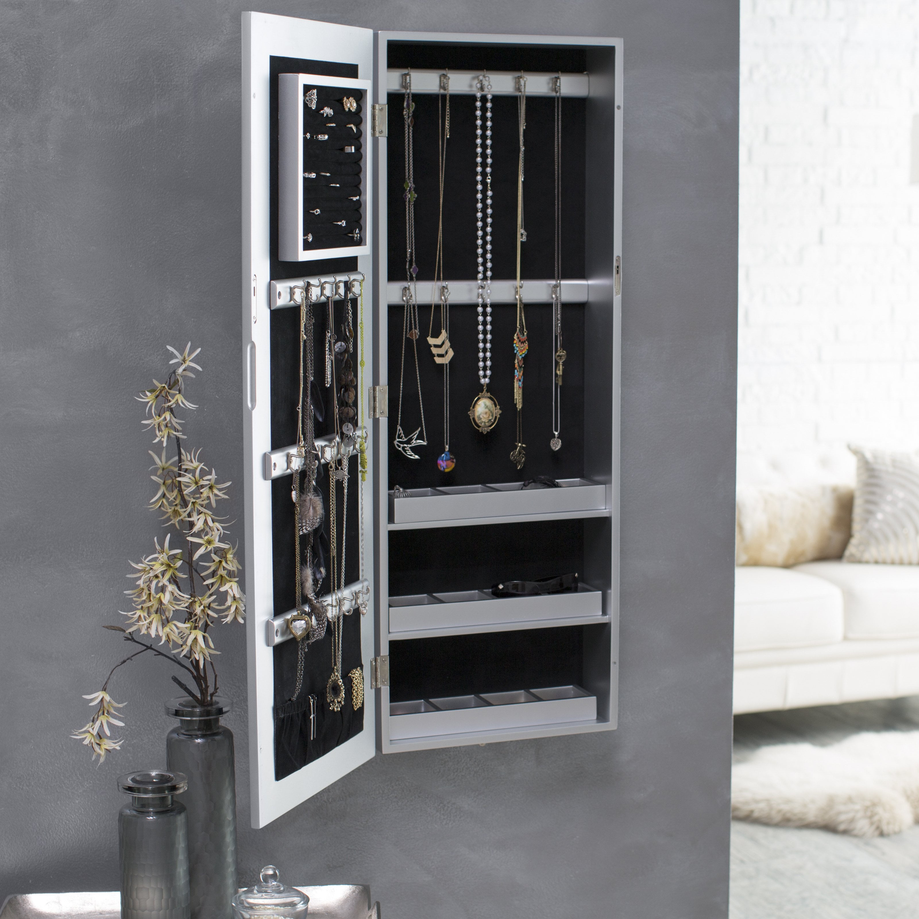 Wall Mirror Jewelry Armoire belham living hollywood mirrored locking wall-mount jewelry Wall Mirror Jewelry Armoire belham living hollywood mirrored locking wall-mount jewelry