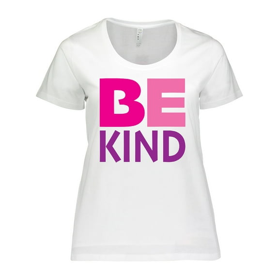 Inktastic Be Kind Logo in Pink and Purple Women's Plus Size T-Shirt