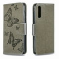 thumbnail image 3 of Allytech Galaxy A50 Case, Slim Fit PU Leather Folio Butterfly Embossed Shockproof Wrist Hand Strap Flip Cards Holder Wallet Case TPU Back Cover for Samsung Galaxy A50, Gray, 3 of 8