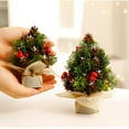 thumbnail image 4 of Pre-Decorated Mini Christmas Tree for Tabletop, Artificial Potted Xmas Tree with Ornaments for Office Desk, Home, and Holiday Centerpiece Displays, 4 of 6