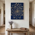 thumbnail image 3 of Canvas Wall Art, Navy Blue Yellow Spring Floral Framed Canvas Prints for Kitchen Bedroom, Abstract Blossoms Botanical Small Gallery Wrapped Wall Decor for Home Office, Gifts, 8"x12" Ship Next Day, 3 of 9