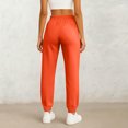 thumbnail image 4 of Womens Joggers with Pockets High Waisted Sweatpants Comfy Elastic Waist Jogging Pants Sweat Pants Vermilion XXL, 4 of 4