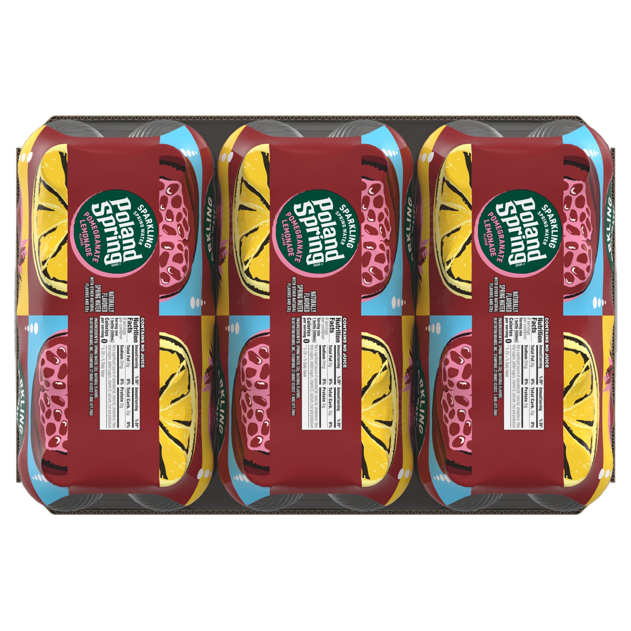 Poland Spring Sparkling Water, Pomegranate Lemonade, 16.9 Oz. Bottles (24 Count)