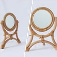 thumbnail image 3 of Rustic Rattan Desk Mirror Makeup Mirror Decorative Mirror Rattan Desktop Vanity Mirror, 3 of 6