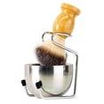 thumbnail image 3 of Soporte de afeitar Colcomx con tazón y cepillo de acero inoxidable Brocha de afeitar, 3 of 8