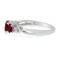 thumbnail image 4 of 14k White Gold Oval Garnet And Diamond Three Stone Ring, 4 of 6