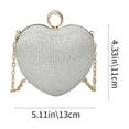 thumbnail image 3 of Heart Shaped Evening Clutch Bag For Women Chain Shoulder Handbag Rhinestone Party Purse Compact Formal Bag For Wedding Prom Dinner Event Stylish Mini Crossbody Handbag Black Gold Silver, 3 of 6