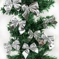 thumbnail image 3 of 12 Pcs Silver Christmas Bows Ribbon Bowknot Ornaments Cute Xmas Tree Hanging Decoration Gift Wrapping DIY Crafts for Christmas Birthday Party Home Decor By Scheam, 3 of 6