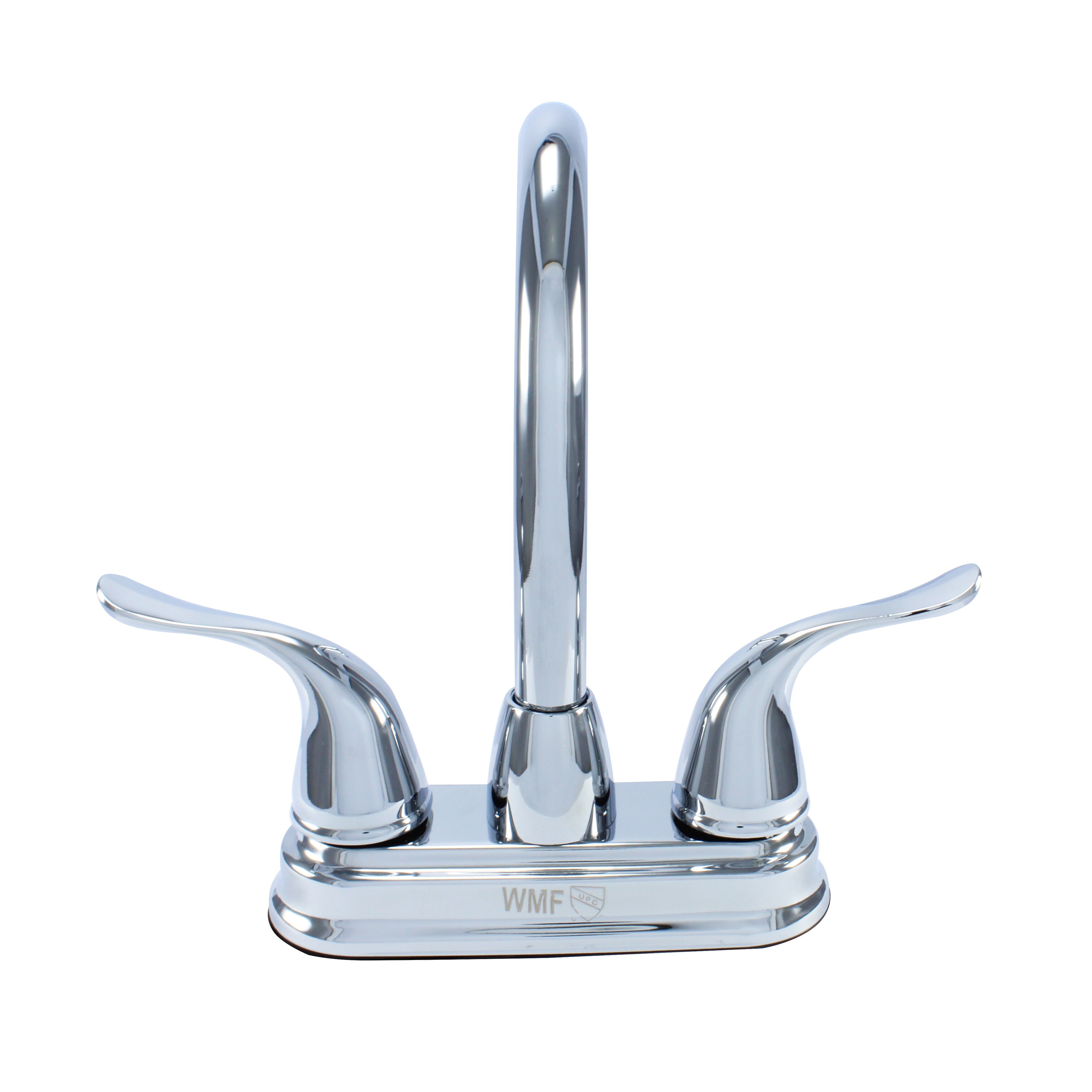 Hybrid Metal Deck Lavatory Bathroom Faucet Double Handle,360 Degree Swivel High Arc & Pop-up Included Chrome