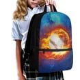 thumbnail image 3 of HUIACONG Flaming Baseball Print School Backpack for Ages 6-18 Large Capacity Breathable Padded Ergonomic Straps for Boys Girls Elementary Middle High School Students Daily School Use, 3 of 6