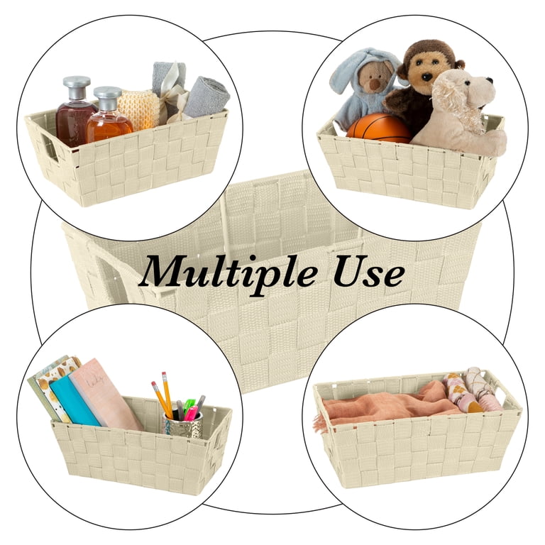 Simplify Standard Off-White Polyester Storage Basket photo 3