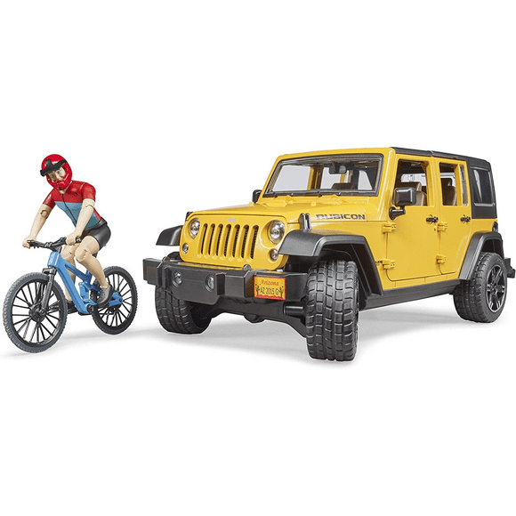 Bruder , Jeep Wrangler Rubicon w Mountain bike et figure
