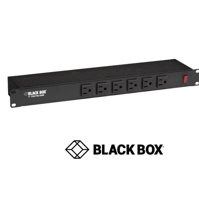PS189A-R2 - POWER BAR RACK MOUNT 6 O/LET FRONT 6FT CORD 19IN NEMA 5-15P