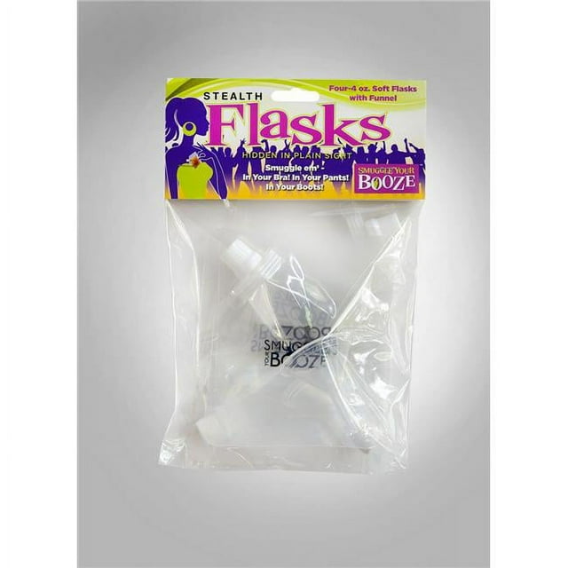 Smuggle Your Booze SYB-SF01 4oz Soft Flasks & Funnel - 4 Set - Pack of 6