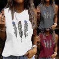thumbnail image 5 of Tank Tops for Women, Womens Summer Cami O Neck Graphic Print Tunic Tees Trendy Casual Loose Tops Sleeveless Blouses, 5 of 5