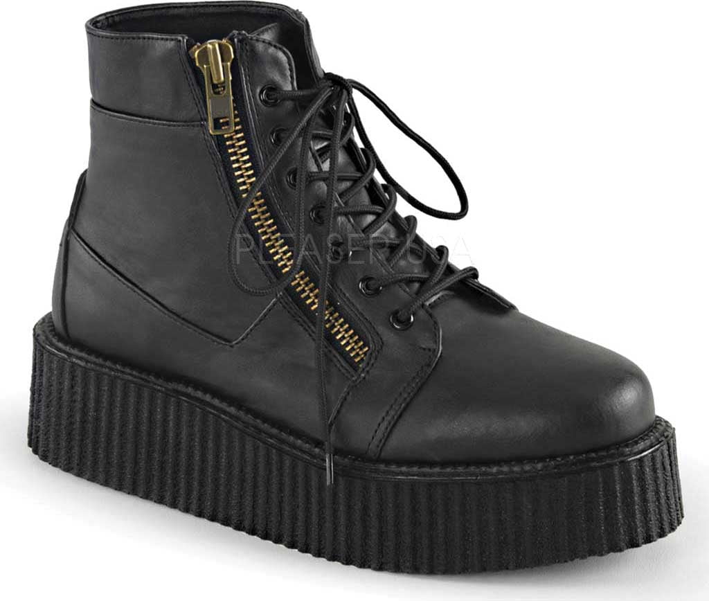 DEMONIA Men's 2" Platform Punk Goth Black Lace Up Oxford Creeper Shoes Bootie 