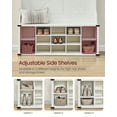 thumbnail image 2 of Farmhouse Entryway Hall Tree Bench - 16 Open Compartments, 6 Tri-Hooks, Shoe Storage & Coat Rack, Space-Saving Design, Rustic White, 2 of 6