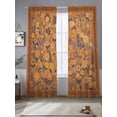 thumbnail image 2 of Boho Yellow Flowers Sheer Curtains 84 Inch Length 2 Panels Set Window Treatments, Spring Abstract Watercolor Floral Leaf Rod Pocket Semi Curtains for Living Room/Bedroom/Kitchen Décor, 104"W x 84"L, 2 of 7