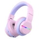 thumbnail image 1 of iClever BTH12 Kids Bluetooth Headphones,Colorful LED Lights Wireless Kids Headphones,74/85/94dB Volume Limited,85H Playtime,Bluetooth 5.2,Over Ear Headphones Built-in Mic for iPad/Tablet/Airplane,Pink, 1 of 5