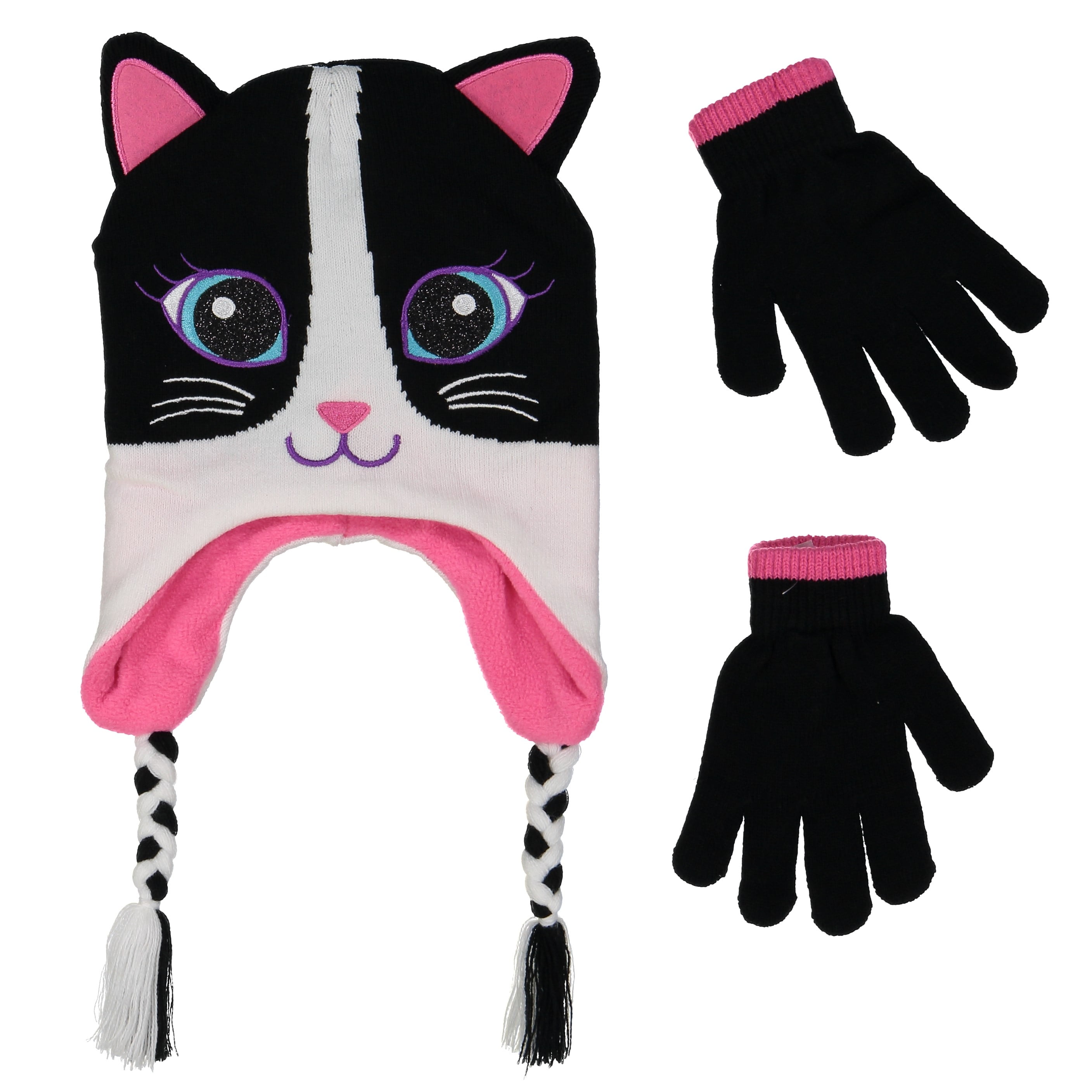 Peak 2 Peak Peak 2 Peak Girls Fox Face Beanie Winter Hat and Glvoes