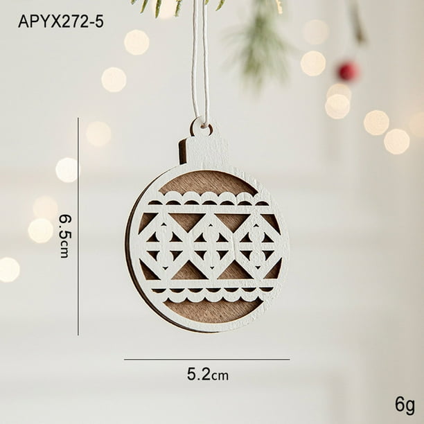 Puntoco Bola De Navidad De Decoración De Árbol De Navidad Colgante De Talla De Madera De Navidad,Decoración Hogareña