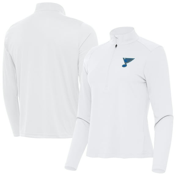 Women's Antigua White St. Louis Blues Tribute Half-Zip Pullover