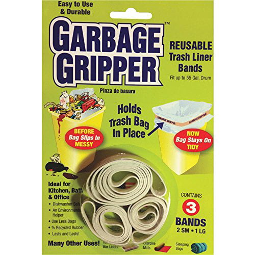 Garbage Gripper Reusable Trash Bag Can Liner Rubber Bands Wholesale Lot 
