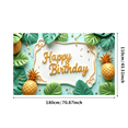 thumbnail image 2 of Tropical Design Happy Birthday Banner Pineapple Leaf Decoration Party Banner for Birthday Celebration Summer Event Beach Party, 2 of 6