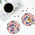 thumbnail image 4 of Honeii Abstract Leopard Print print Leather Coaster Set of 4, ideal for safeguarding your furniture from drinks spills and effortless cleanup-Octagon, 4 of 6
