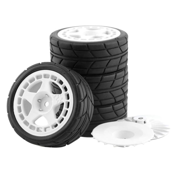 Reemplazo áticos de llanta de rueda Macarena 12mm para XV01 1:10 accesorios de bricolaje Estilo B 4 Blanco Neumáticos de ruedas RC Macarena Neumáticos de ruedas RC