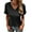 Black, variant on Liher Women Basic Tshirts V Neck Summer Tops Roll Short Sleeve Tee Shirts Casual Loose Solid Tunic Blouse Top Black XL