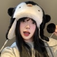 thumbnail image 4 of Jiibva Cartoon Animal Warm Hat Penguin Plush Earmuffs Hat Winter Furry Hat Scarf Warm Hat Cycling Warm Hat Ladies Cute Hat for Outdoor, 4 of 7