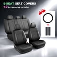 thumbnail image 4 of Car Seat Cover Fit for Toyota Tundra 2008-2026,Full Set Faux Leather Seat Protector,Breathable,Easy Care,Non-Slip,Scratch Resistant,Black,2 Row 5 Seats, 4 of 12