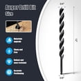 thumbnail image 2 of FRKSMD-3/4'' x 12'' Auger Drill Bit for Wood, Hex Shank Tri Flute Ship Auger Long Drill Bit for Soft and Hard Wood,Tree Stump,Plastic,Drywall and Composite Materials, 2 of 4