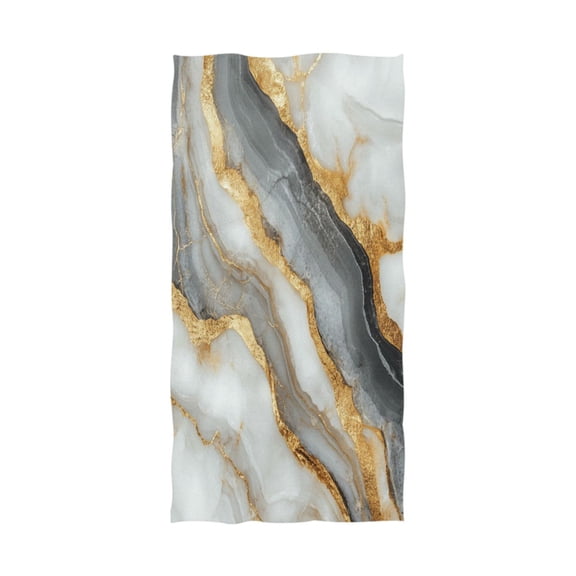 Qxltty Black Gold Marble Pattern Extra Large Bath Towel 32"x64" Super Soft Highly Absorbent Quick Dry Shower Towel for Hotel Bathroom Guest Spa Gym