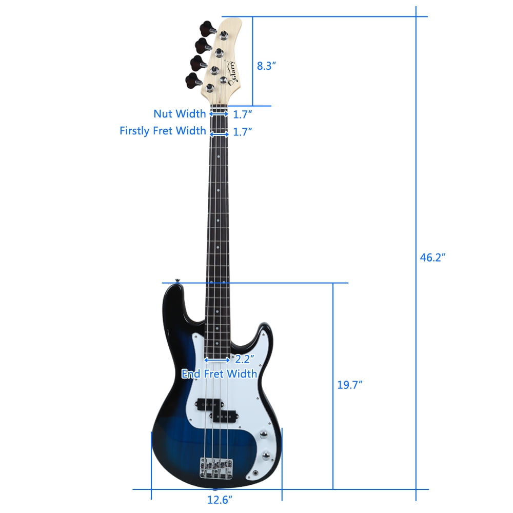 Bass Stereo Bag Strap Pick Cable Wrench Tool Blue