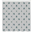 thumbnail image 3 of Ambesonne Airplane Shower Curtain, Travel Stripes, 69"Wx70"L, Petrol Blue Black White, 3 of 3