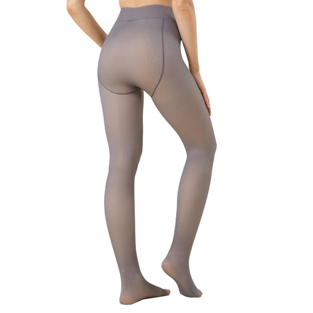 Collants Doublés en Polaire Grande Taille Transparents Thermiques d'Hiver pour Femmes sous Robe