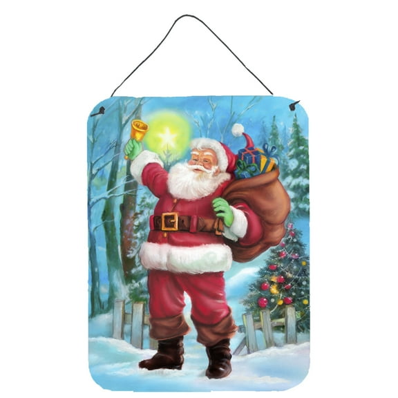 Carolines Treasures APH5001DS1216 Christmas Santa Rining the Bell Wall or Door Hanging Prints 12x16 multicolor