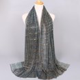 thumbnail image 1 of Foulard Légère Rayée Argentée Châle Tissu Doux pour la Mode Quotidienne, 1 of 10