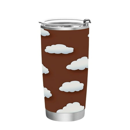 

20oz Straw Mugs with Handle and Straw Lid Sports Mugs Car Mugs White Clouds